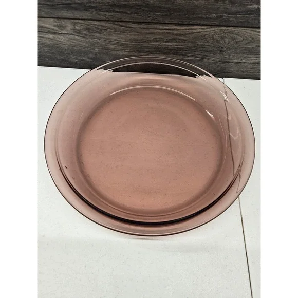 Vintage Pyrex Visions Cranberry Glass Pie Plate 9 Inch Round Baking Dish 209 USA
