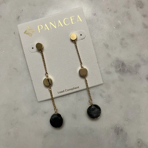 New Panacea Linear Drop Earrings Labradorite‎ Wire Wrapped Genuine Stone Jewelry