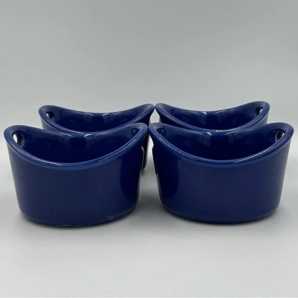 Rachael Ray Cobalt Blue 10oz Stoneware Ramekin Baking Dishes Set of 4