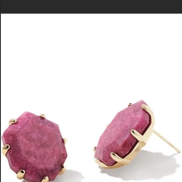 Kendra Scott Morgan Gold Stud Earrings in Raspberry Labradorite