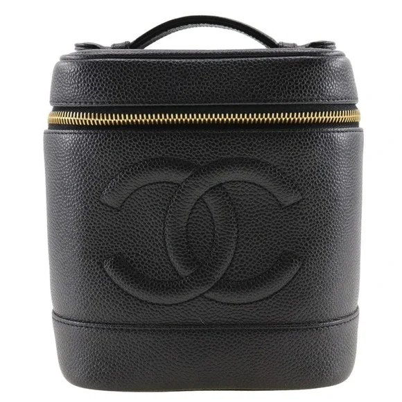 CHANEL Black Caviar Leather Pouch