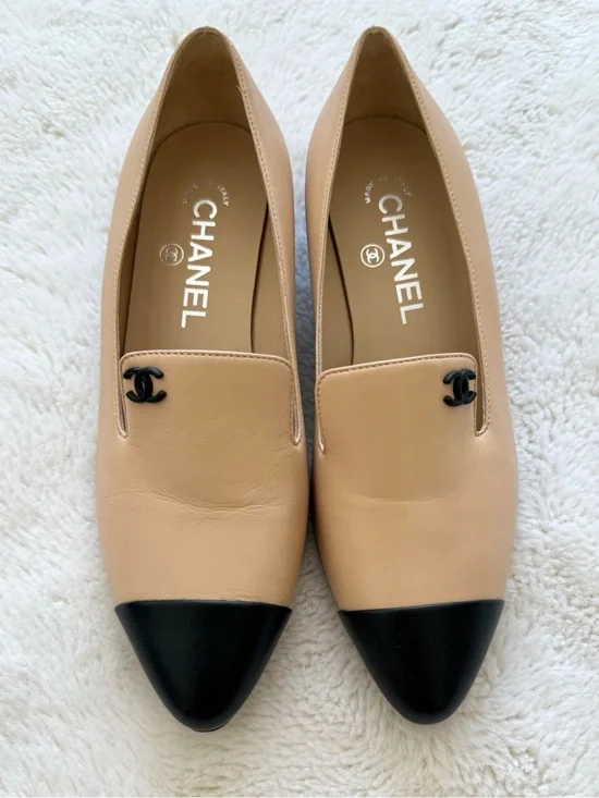 NEW!!! CHANEL women loafers black/beige size 36 EU Authentic Retail 900$
