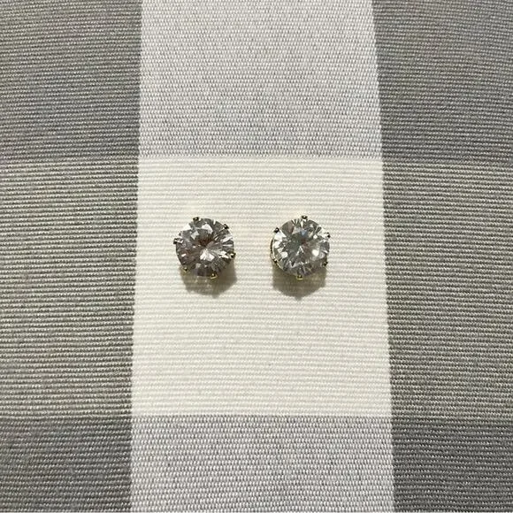 Gold CZ Metal Earrings‎ (1/2 in. Width)