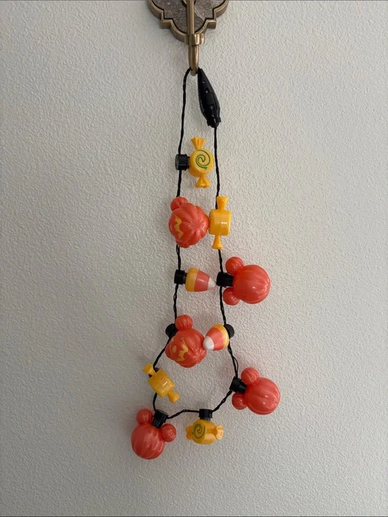 Disney Kids Halloween Light Up Candy Necklace - Orange and Yellow Charms