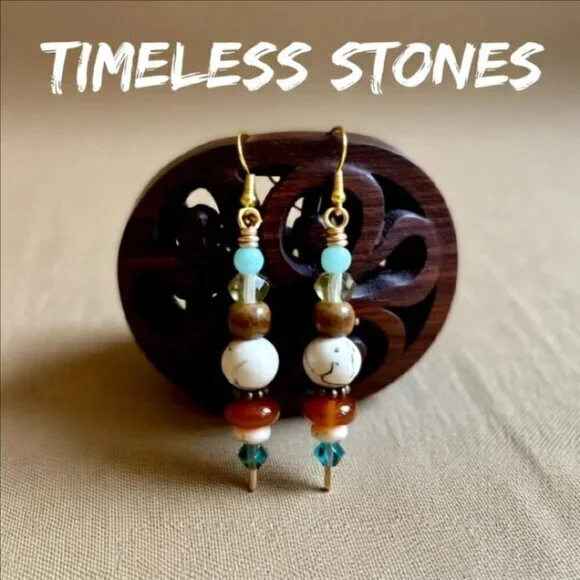 Handmade: Stack Earrings! Beaded Semi-Precious Stones ~ Each Pair is different!