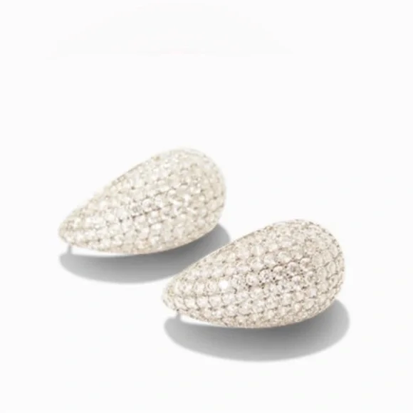 Jewels‎ by Sunaina Silver Pave Teardrop Stud Earrings