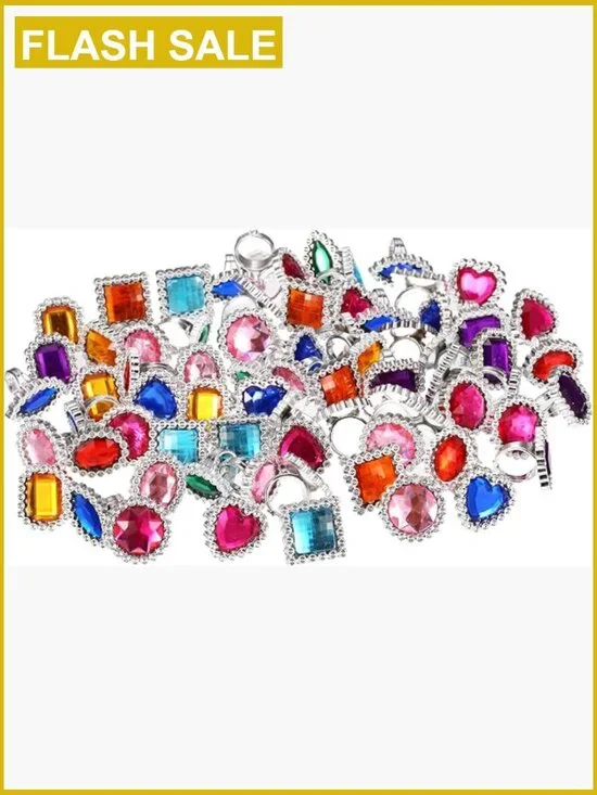 150 Pcs Adjustable Plastic Rings for Dress Up and Party Favors