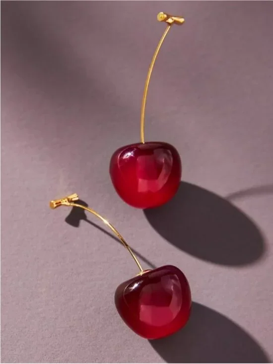 New! Red Cherry Drop Earrings (1063) NWOT