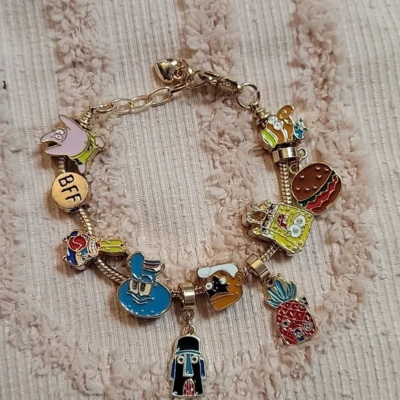 SpongeBob SquarePants Charm Bracelet, OS. NWOT.