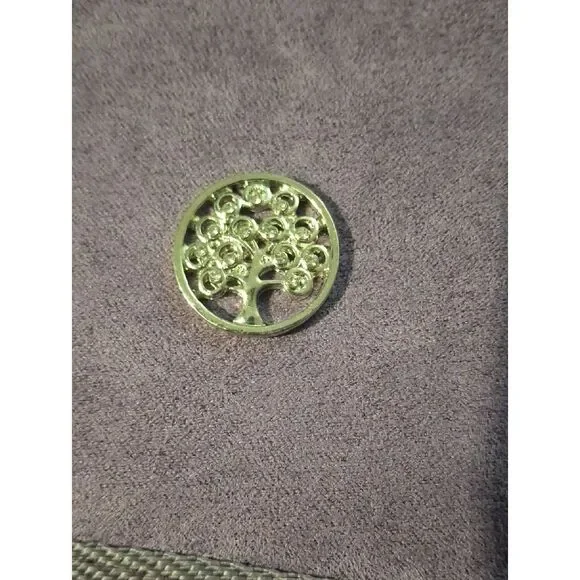 Silver-tone Bling Tree of Life Plate For Floating Lockets