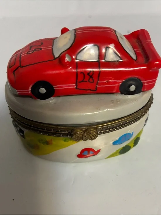 Kids Red Race Car Trinket Box - Decorative Accessory