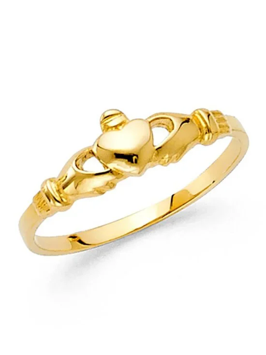New Dainty 14K Yellow gold Baby CZ Ring or adult pinky ring