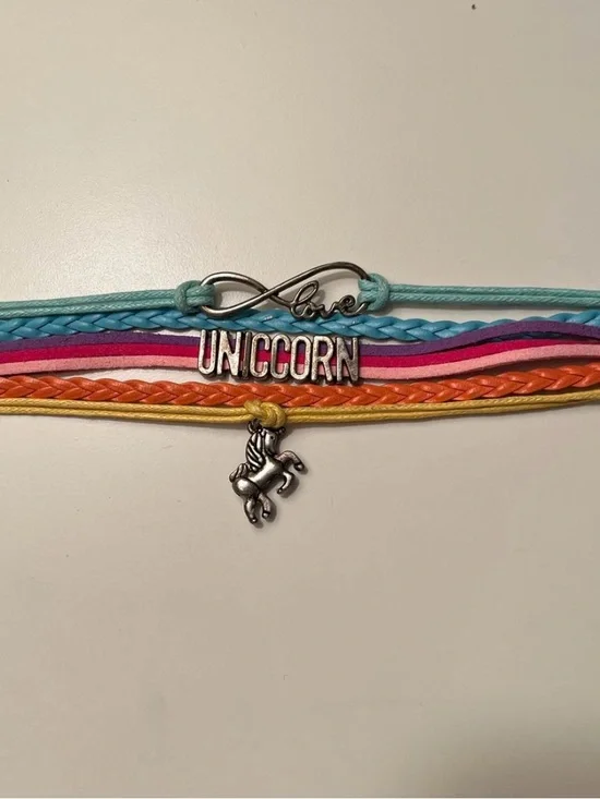 Kids Rainbow Unicorn Multi-Color Layered Bracelet