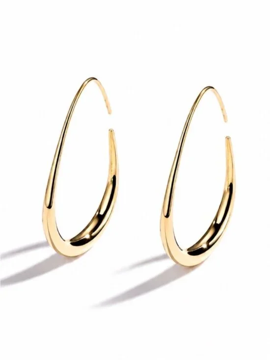 New! Preppy Classic Gold Plated Everyday Molten Hoop Earrings (3003) NWOT