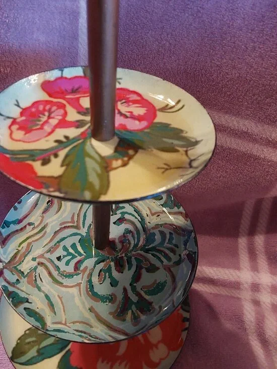 3 TIER STACKING TRAY FLORAL PATTERN BEAUTIFUL