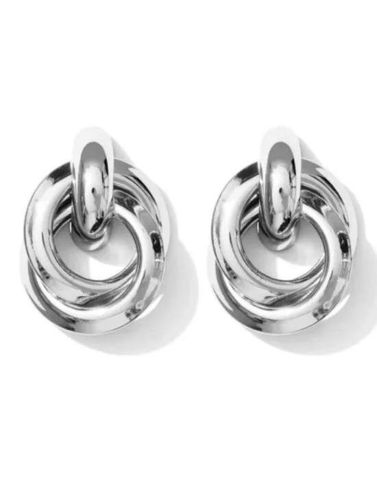 3/$30 New! Silver Knot Loop Earrings (1010) NWOT