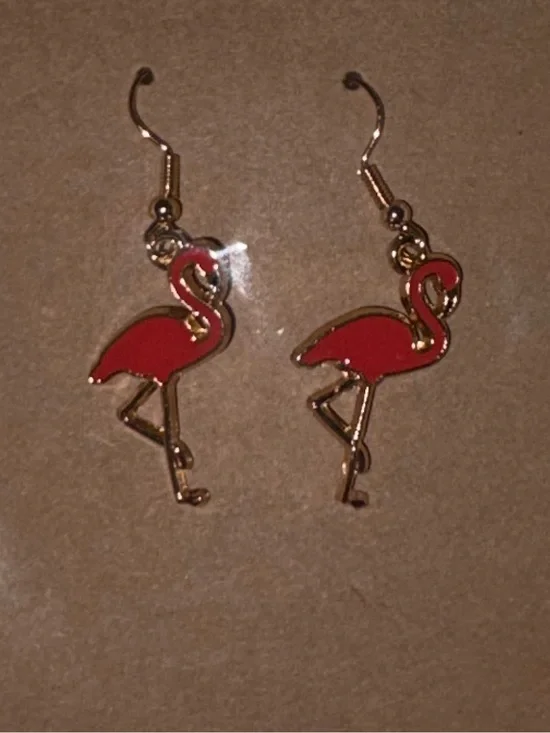Pink Flamingo Drop Earrings