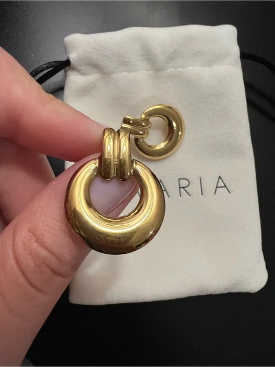 Gold Hoop Drop Earrings - ARIA