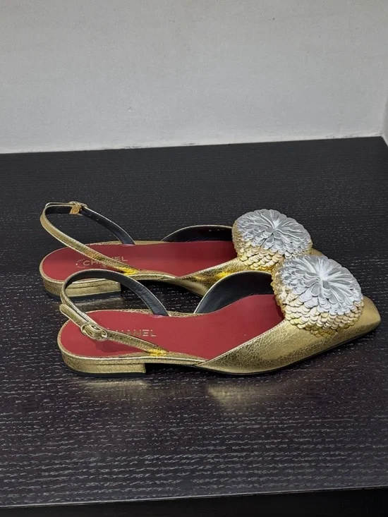 Chanel Chrysanthemum Flat Slingbacks