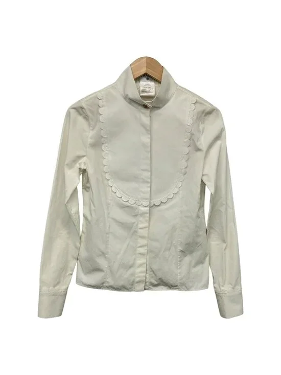 Chanel Long Sleeve Shirt Blouse 36 S Ivory