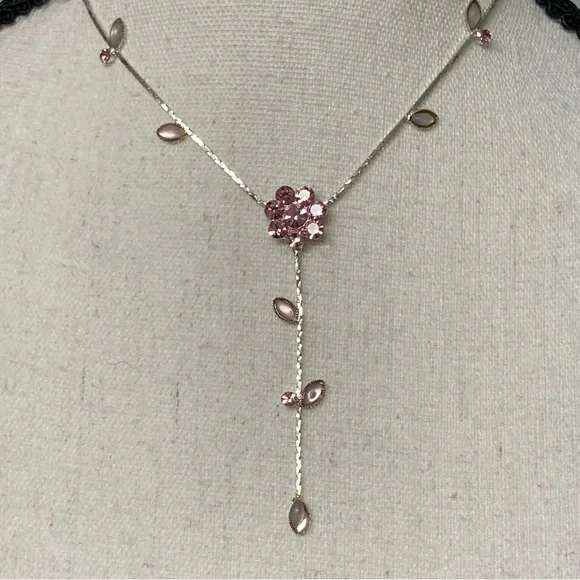 Vintage bundle (2) Claires necklaces. Silver tone with pink, & pink/mauve