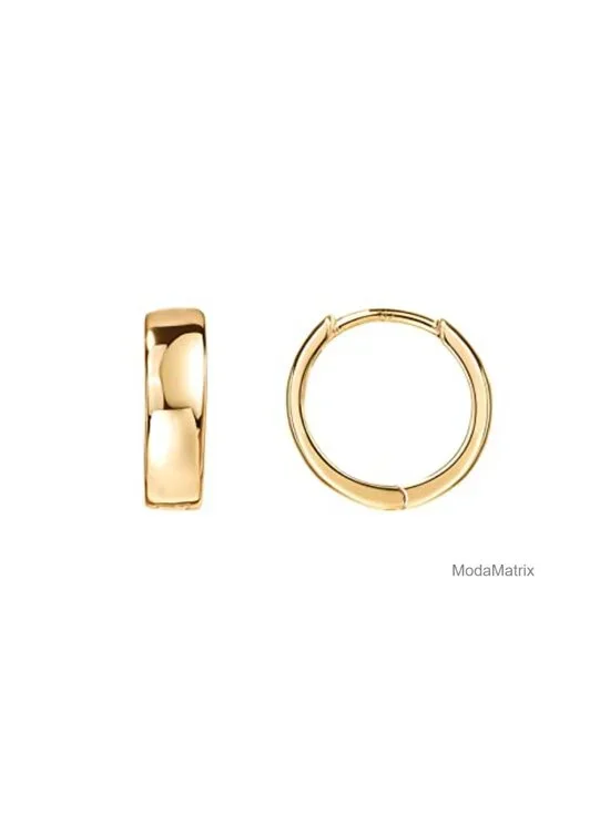 14K Gold Plated 925 Sterling Silver Post Huggie Earrings, Small Hoop Earrings