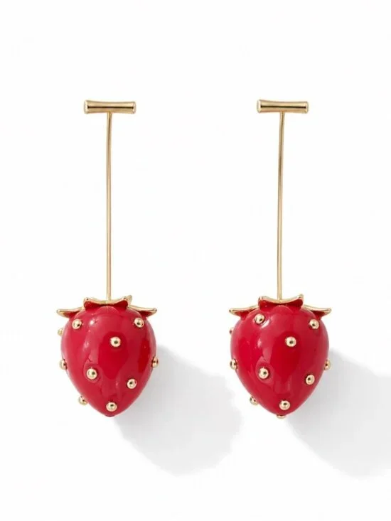 New! Preppy Colorful Strawberry Drop Earrings NWOT 5060