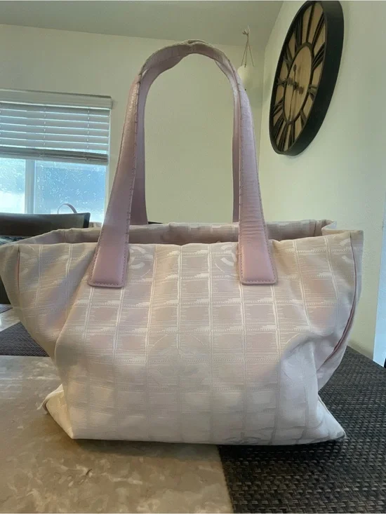 CHANEL Light Pink Quilted Tote Bag