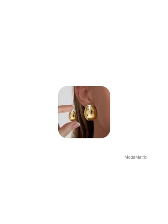 2/3 Pairs Chunky Gold Plated Hoop Earrings Set for Women