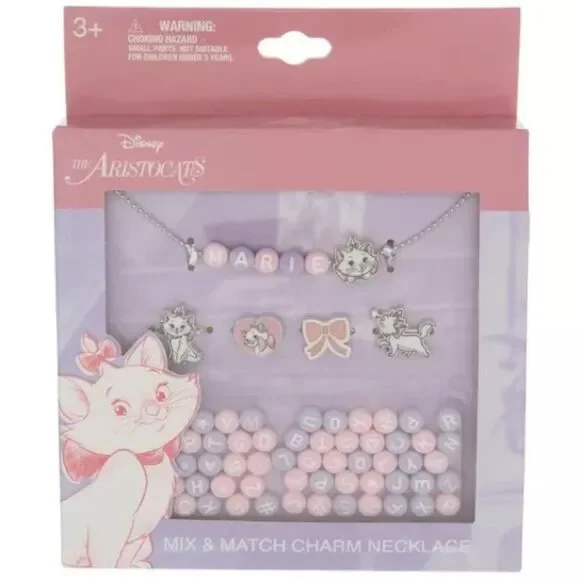 New Disney The Aristocats Marie Kids Pink Mix & Match Charm Necklace