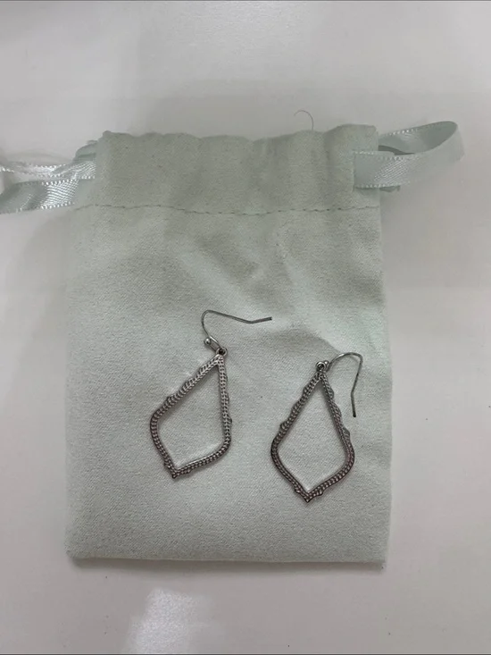 Kendra Scott Silver Openwork Drop Earrings