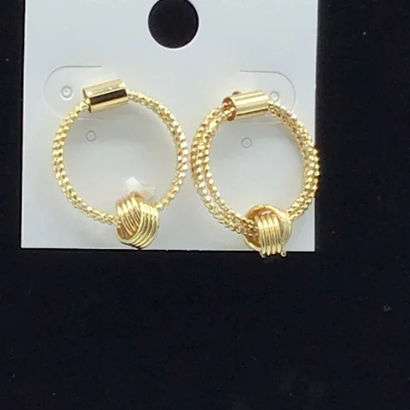 Gold‎ Knotted Hoop Earrings