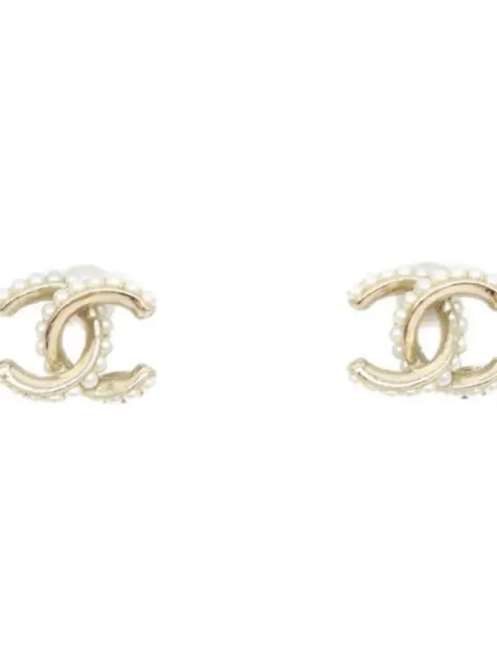 Chanel Cc Logo Earrings Metal Gold-Tone #299615C11B