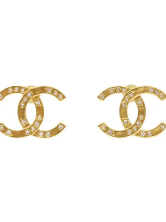 Chanel Cc Logo Earrings Metal Gold-Tone #299614C11B