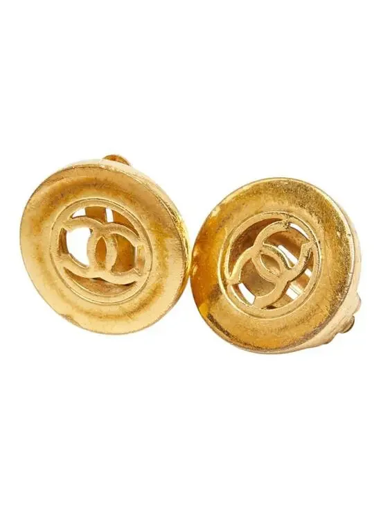 Chanel Cc Logo Round Clip-On Earrings #299613C55B