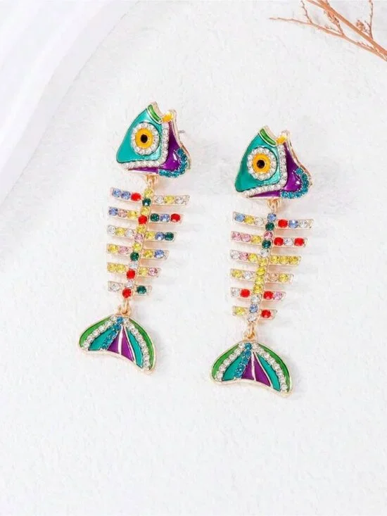 Fish drop earrings Q1176