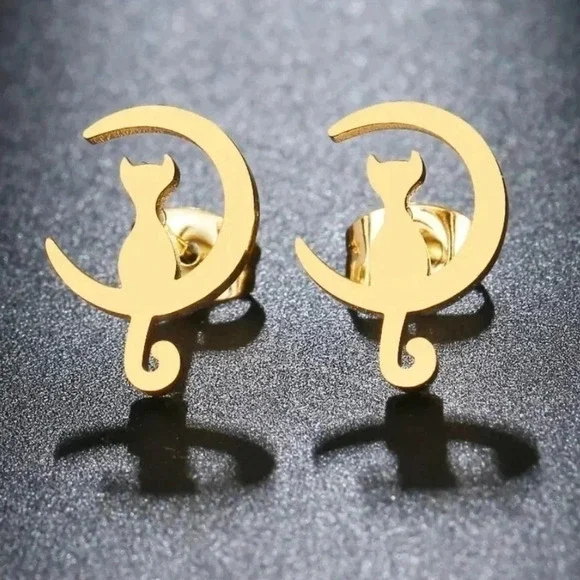 Moon Kitty Hot Stainless Steel Earring