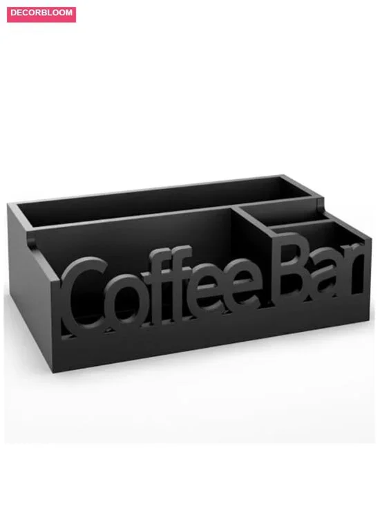 Wood Coffee Bar Organizer Countertop Caddy for Pods, Sugar Packets, Stir Sticks