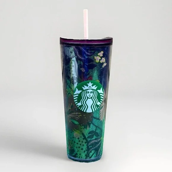 Starbucks Fall 2021 Rising Floral Flowers 24oz Cold Tumbler with Straw‎