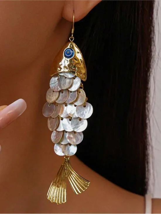 Fish drop earrings Q1173