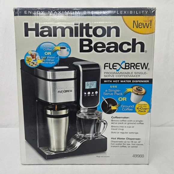 Hamilton Beach FlexBrew 49988 Single Serve Coffee Maker Hot Water Dispenser New