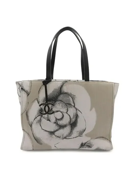 Chanel Camellia Cc Tote Printed Canvas #299095C17B