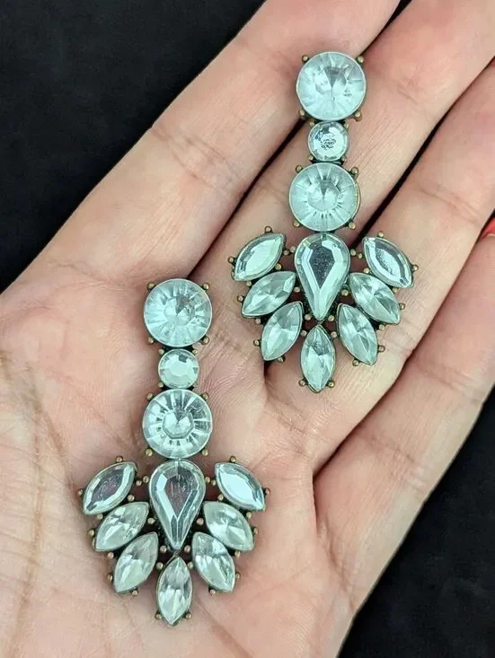 Crystal Rhinestone Dangle Drop Earrings Glam Party