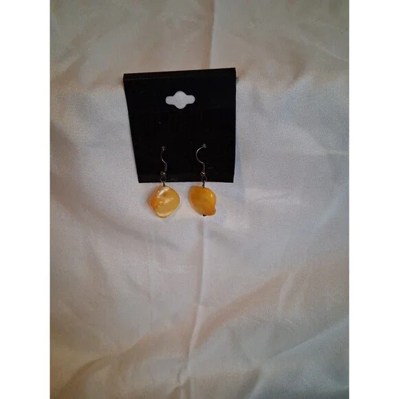 Beautiful Handmade Earrings For Women Yellow Stone With Hooks