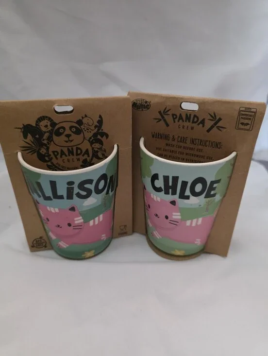 Panda Crew Cat Kitten Kittens Kids Cup - Personalized Name Options