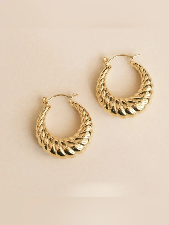 Twisted Hoop Earrings Q1324