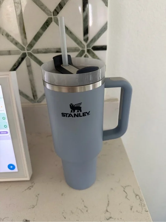 Stanley Light Blue Travel Mug with Handle and Lid
