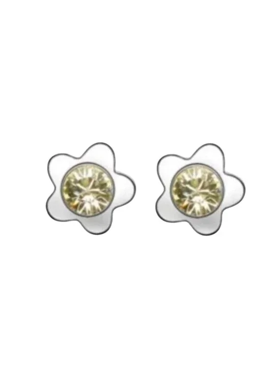 Austrian Crystal Flower Stud Earrings