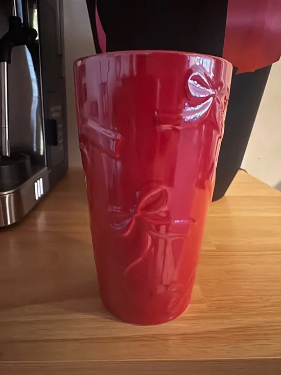 Starbucks Red Embossed Siren Bow Tumbler Cup w/ Lid 12 oz Coffee & Tea (2pk)
