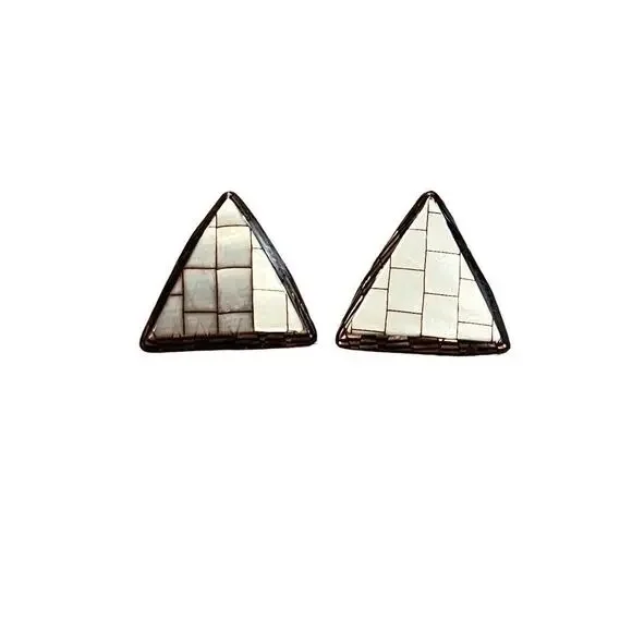 Acrylic Geometric Triangle Earrings Vintage 80's
